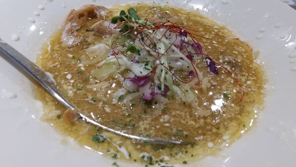 「明太子と宗田鰹のラーメン（限定1100円）＋プチライス・無料」@Niiの写真