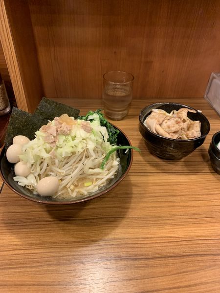 「ベジタブル家系プラススタミナ丼セット」@横浜家系ラーメン 野田家の写真