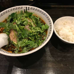 スパイスパクチーラーメン、半ライス