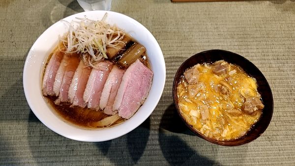 「鴨らーめん＋小親子丼」@らーめん 鴨to葱の写真