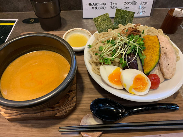 「濃厚オマール海老のトリュフつけ麺　トリュフオイル付き　全乗せ」@ヌードル 麺和 加納西店の写真