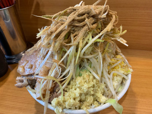 「プチ　生姜　ネギ　和風BB ニンニク　野菜　脂」@ラーメン二郎 八王子野猿街道店2の写真