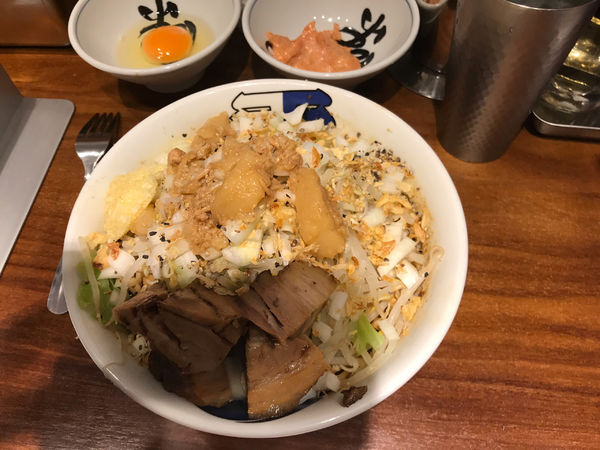 「汁なし雷そば　大　エビマヨ　1100円」@ラーメン 雷 東京本丸店の写真