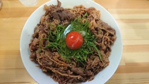 「牛肉釜玉桐麺大 1300円」@らーめん 桐麺 本店の写真