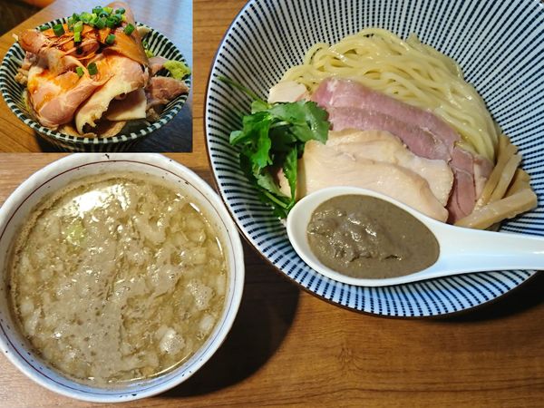 「煮干つけ麺￥980＋チャーシュー丼￥450＝￥1430」@寿製麺よしかわ 川越店の写真