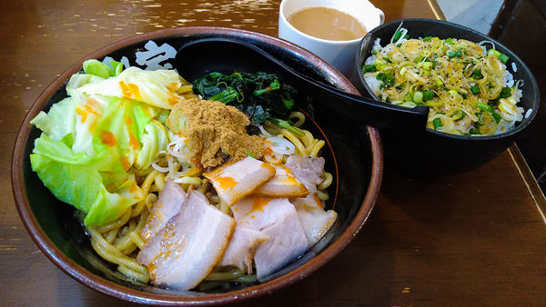 「油そば+中盛り+ネギめし」@ラーメン 大山家 昭島店の写真