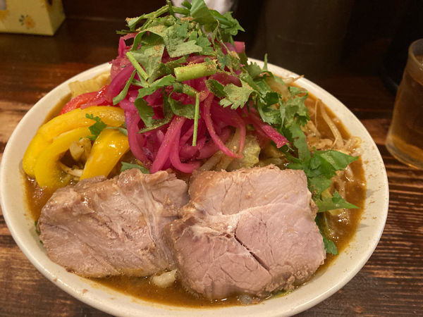 「ミニスパイスカレー濃菜麺野菜大盛」@濃菜麺 井の庄の写真