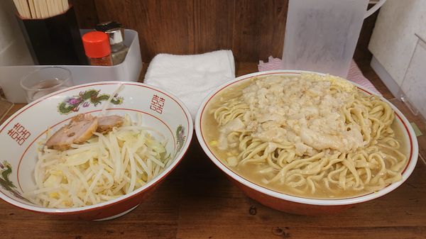 「麺マシ大   ネギ   ニンニクマシ  アブラマシ」@ラーメン二郎 品川店の写真