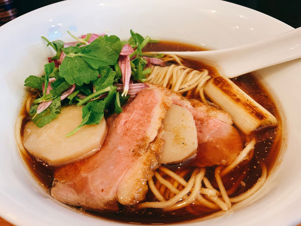 「二周年限定 鴨そば」@自家製手もみ麺 鈴ノ木の写真