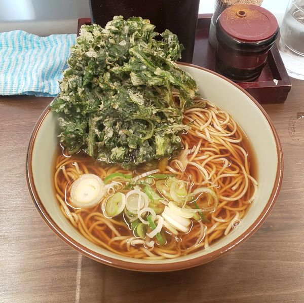 「春菊天そば」@船堀そば 文殊の写真
