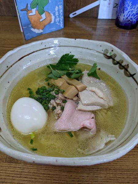 「純鶏そば（塩）＋味玉」@㐂九家の写真