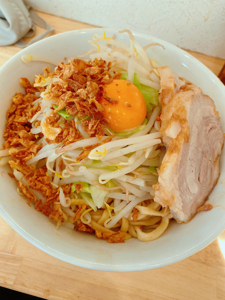 「ラーメン(まぜそば変更+揚げネギ)」@ラーメン 他力也の写真