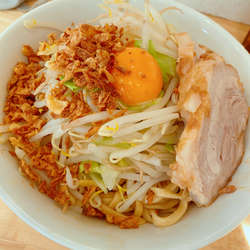 ラーメン(まぜそば変更+揚げネギ)