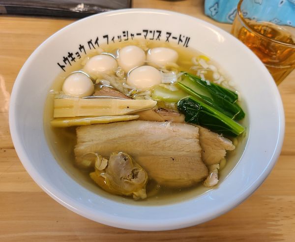 「潮らぁ麺¥850+うずら¥100+貝玉(半玉)¥150」@Tokyo Bay Fisherman's noodleの写真
