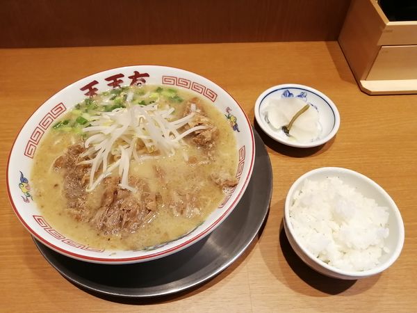 「ダブルチャーシューメン　850円　めし　小　50円」@らーめん天天有 神田の写真