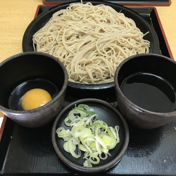 「もり（￥340）＋生玉子（クーポン）」@ゆで太郎 南大井店の写真