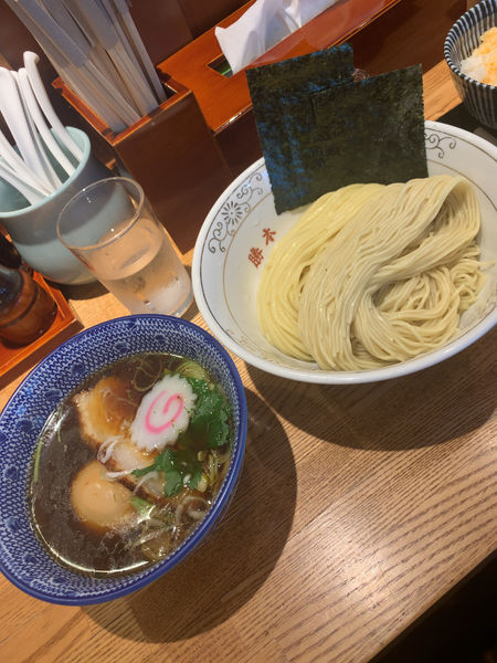 「味玉　精湯つけそば」@つけそば 神田勝本の写真