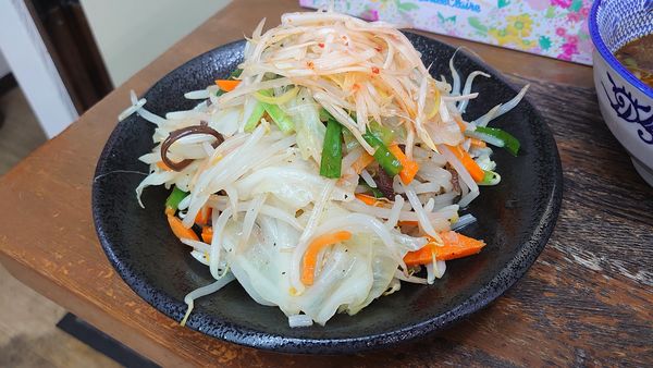 「ネギつけそば（小） 900円 + 野菜トッピング 150円」@麺屋こうきの写真