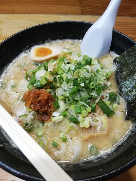 「黒とんねぎ」@とんこつらーめん いちの屋の写真