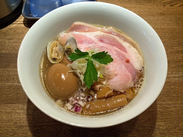 「【限定】特製秋刀魚と貝の塩そば」@中華そば 麺壁九年 本店の写真