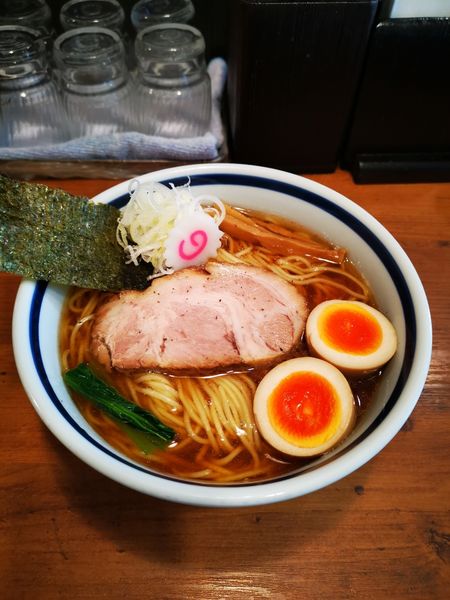 「細麺中華そば　味玉付き」@中華そば 志の田の写真