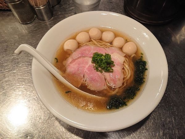 「蜆煮干蕎麦＋うずら」@さんじの写真