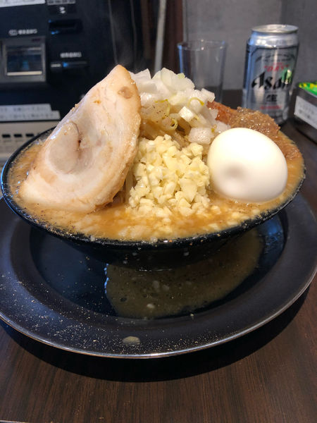 「濃厚味噌タンメン揚げチャー+肉マシ(バラチャー)+ゆで玉子」@波風タテヲの写真