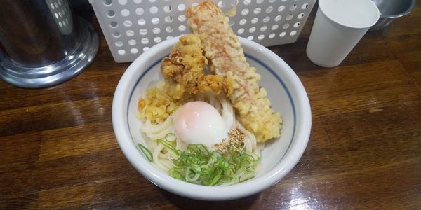 「ちくわ天＆鶏天温玉ぶっかけ冷やし小」@TOKYO LIGHT BLUE HONGO-3の写真