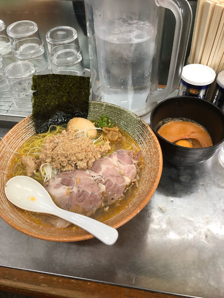 「鮟肝出汁塩ラーメン＋鮟肝ソース×2」@覆麺 智の写真