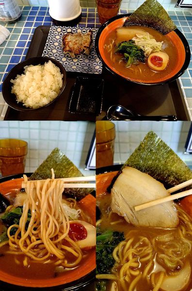 「とり豚骨らーめん+餃子ライスセット(税別¥700+300)」@らーめん 髭の家の写真