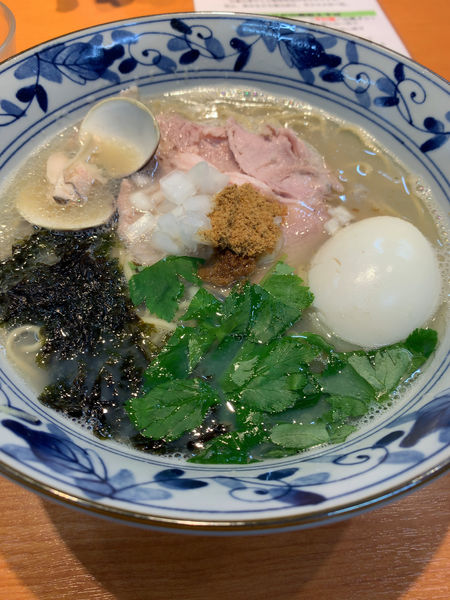 「三種の貝出汁潮そば」@㐂九八 ～garage～の写真