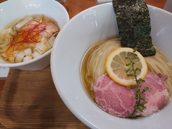 「昆布水塩つけそば(900円)」@アメノオトの写真