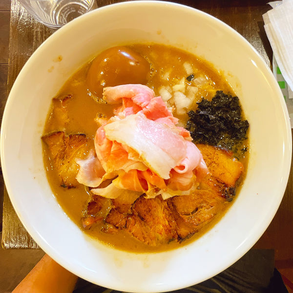 「肉玉濃厚そば（揚げ玉ねぎ・揚げニンニク）」@中華そば 山下の写真