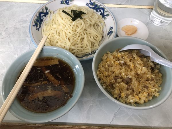 「つけ麺+半チャーハンセット　840円」@丸長 宮原店の写真