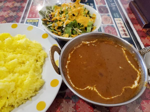 「マトンカレー・Aセット(中辛・ライス・ラッシー)」@スンガバの写真