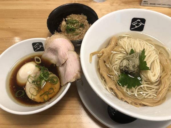 「特製鶏つけそば+中華鶏おこわ（1150+100円）」@中華そば 髙野の写真
