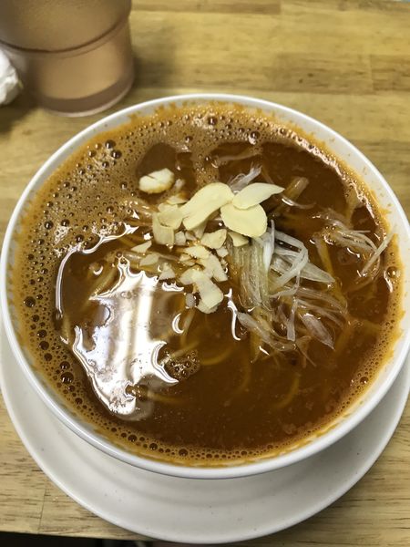「濃厚海老ラーメン、ハーフ」@宝町サケスクエアの写真