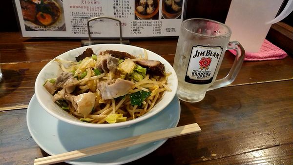 「まぜそば冷熱(麺量120g)＋追いスープ」@ラーメン 達磨食堂の写真