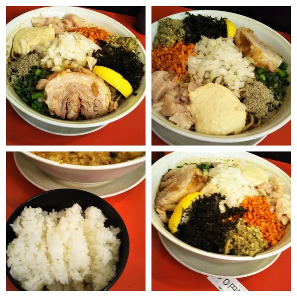 「【限定】ニボニボまぜそば+大盛（500）+牡蠣ペースト+追飯」@鷹の目 獨協大学前本店の写真