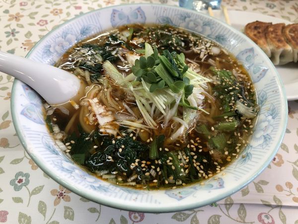 「辛口ネギらあめん・餃子」@よか楼 本店の写真