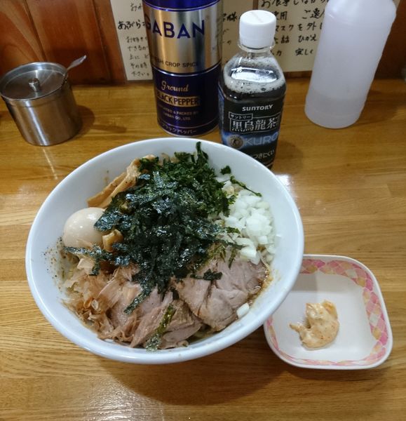 「特製あぶらそば大盛 脂中」@中華そば136の写真