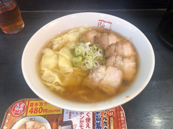 「喜多方ワンタンラーメン」@喜多方ラーメン 坂内 浅草店の写真