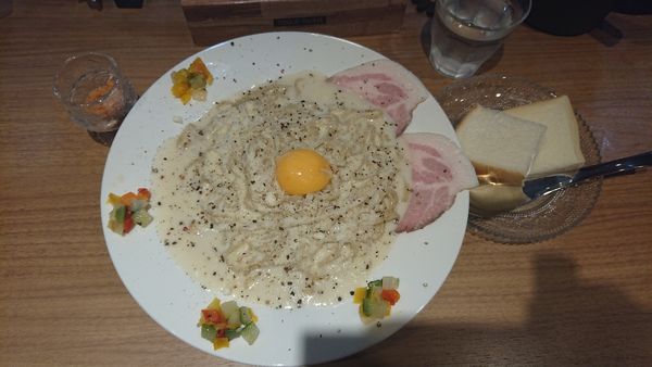 「あえsoba de 粕ボナーラ大盛 1350円」@鶏Soba Toraやの写真