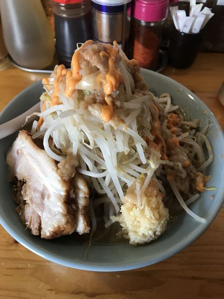 「慶次郎らーめん、野菜増し、ニンニク、アブラ、カラマヨ」@ラーメン慶次郎 本店の写真