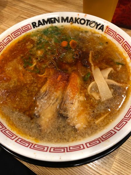 「赤から背脂醤油ラーメン」@ラーメン まこと屋 福島総本店の写真
