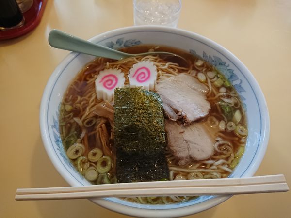 「ラーメン大盛・半チャーハンセット￥８５０」@かどや食堂の写真