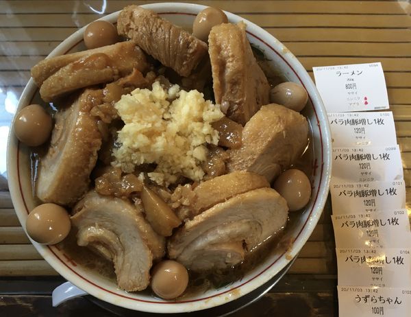 「ラーメン＋バラ肉×5＋うずらちゃん」@麺屋 櫻弐の写真