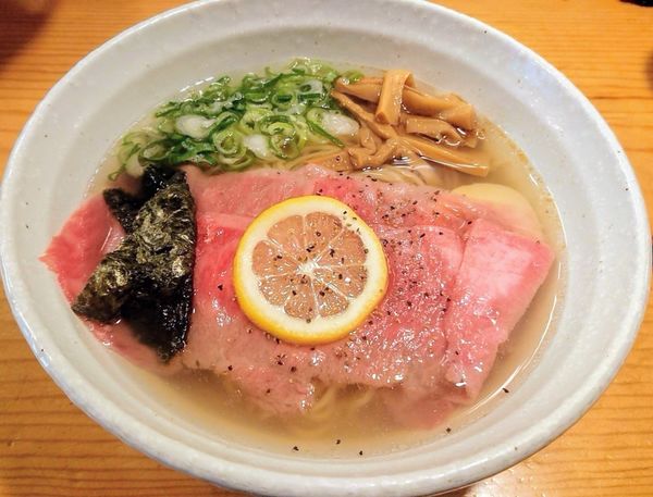 「A5飛騨牛とび肉(50g)塩そば」@中華そば専門店 M ～エム～の写真