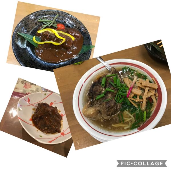 「和牛尻尾ラーメン 和牛頬肉煮込みデミグラ掛けset」@MENYA 食い味の道有楽の写真