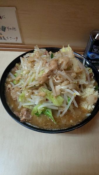 「味噌ラーメン麺半分➕豚マシ」@ラーメン二郎 京成大久保店の写真